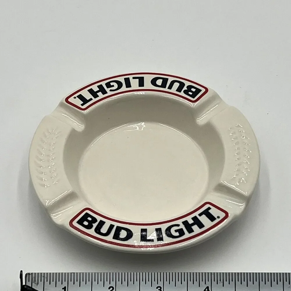 Vintage Bud Light Ceramic Ashtray By Haeger USA New Old Stock Bar Man lot of 2